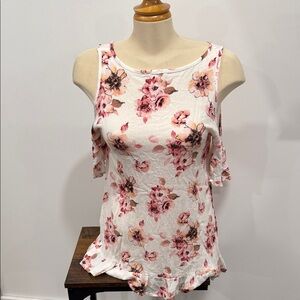 Nu Label Floral Sleeveless Top - Pink and White